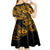 Hawaii Fish Hook Kid Short Sleeve Dress Polynesian Pattern Gold Version LT01 - Polynesian Pride