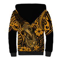Hawaii Fish Hook Sherpa Hoodie Polynesian Pattern Gold Version LT01 - Polynesian Pride