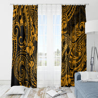 Hawaii Fish Hook Window Curtain Polynesian Pattern Gold Version LT01 - Polynesian Pride
