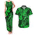 Hawaii Fish Hook Couples Matching Tank Maxi Dress and Hawaiian Shirt Polynesian Pattern Green Version LT01 Green - Polynesian Pride