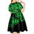Hawaii Fish Hook Kid Short Sleeve Dress Polynesian Pattern Green Version LT01 - Polynesian Pride