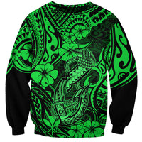 Hawaii Fish Hook Sweatshirt Polynesian Pattern Green Version LT01 Unisex Green - Polynesian Pride