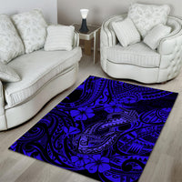 Hawaii Fish Hook Area Rug Polynesian Pattern Navy Blue Version LT01 - Polynesian Pride