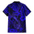 Hawaii Fish Hook Family Matching Off Shoulder Long Sleeve Dress and Hawaiian Shirt Polynesian Pattern Navy Blue Version LT01 - Polynesian Pride