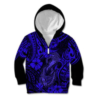 Hawaii Fish Hook Kid Hoodie Polynesian Pattern Navy Blue Version LT01 - Polynesian Pride