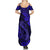 Hawaii Fish Hook Summer Maxi Dress Polynesian Pattern Navy Blue Version LT01 - Polynesian Pride