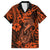Hawaii Fish Hook Family Matching Tank Maxi Dress and Hawaiian Shirt Polynesian Pattern Orange Version LT01 Dad's Shirt - Short Sleeve Orange - Polynesian Pride