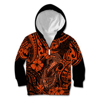 Hawaii Fish Hook Kid Hoodie Polynesian Pattern Orange Version LT01 - Polynesian Pride