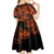 Hawaii Fish Hook Kid Short Sleeve Dress Polynesian Pattern Orange Version LT01 - Polynesian Pride