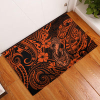 Hawaii Fish Hook Rubber Doormat Polynesian Pattern Orange Version LT01