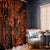 Hawaii Fish Hook Window Curtain Polynesian Pattern Orange Version LT01