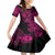 Hawaii Fish Hook Kid Short Sleeve Dress Hibiscus Hawaii Tribal Tattoo Pink Version LT01 KID Pink - Polynesian Pride