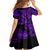 Hawaii Fish Hook Kid Short Sleeve Dress Hibiscus Hawaii Tribal Tattoo Purple Version LT01 - Polynesian Pride
