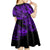 Hawaii Fish Hook Kid Short Sleeve Dress Hibiscus Hawaii Tribal Tattoo Purple Version LT01 - Polynesian Pride
