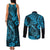Hawaii Fish Hook Couples Matching Tank Maxi Dress and Long Sleeve Button Shirts Hibiscus Hawaii Tribal Tattoo Sky Blue Version LT01 - Polynesian Pride