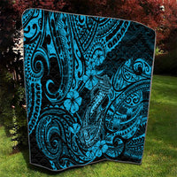 Hawaii Fish Hook Quilt Hibiscus Hawaii Tribal Tattoo Sky Blue Version LT01 - Polynesian Pride