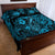 Hawaii Fish Hook Quilt Bed Set Hibiscus Hawaii Tribal Tattoo Sky Blue Version LT01 - Polynesian Pride