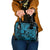 Hawaii Fish Hook Shoulder Handbag Hibiscus Hawaii Tribal Tattoo Sky Blue Version LT01 One Size Blue - Polynesian Pride