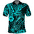 Hawaii Fish Hook Polo Shirt Hibiscus Hawaii Tribal Tattoo Turquoise Version LT01 Turquoise - Polynesian Pride