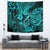 Hawaii Fish Hook Tapestry Hibiscus Hawaii Tribal Tattoo Turquoise Version LT01 - Polynesian Pride
