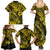 Hawaii Fish Hook Family Matching Summer Maxi Dress and Hawaiian Shirt Hibiscus Hawaii Tribal Tattoo Yellow Version LT01 - Polynesian Pride