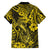 Hawaii Fish Hook Family Matching Summer Maxi Dress and Hawaiian Shirt Hibiscus Hawaii Tribal Tattoo Yellow Version LT01 - Polynesian Pride