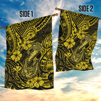 Hawaii Fish Hook Garden Flag Hibiscus Hawaii Tribal Tattoo Yellow Version LT01 - Polynesian Pride