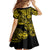 Hawaii Fish Hook Kid Short Sleeve Dress Hibiscus Hawaii Tribal Tattoo Yellow Version LT01 - Polynesian Pride