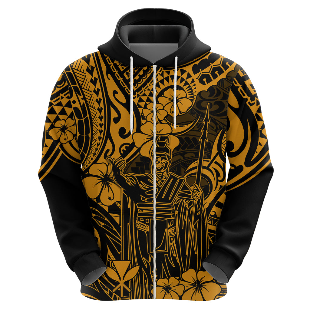 Hawaii King Kamehameha Hoodie Polynesian Pattern Gold Version LT01 - Polynesian Pride