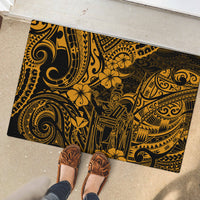Hawaii King Kamehameha Rubber Doormat Polynesian Pattern Gold Version LT01 - Polynesian Pride