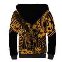 Hawaii King Kamehameha Sherpa Hoodie Polynesian Pattern Gold Version LT01 - Polynesian Pride