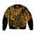 Hawaii King Kamehameha Sleeve Zip Bomber Jacket Polynesian Pattern Gold Version LT01 Unisex Gold - Polynesian Pride