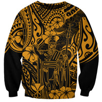 Hawaii King Kamehameha Sweatshirt Polynesian Pattern Gold Version LT01 Unisex Gold - Polynesian Pride