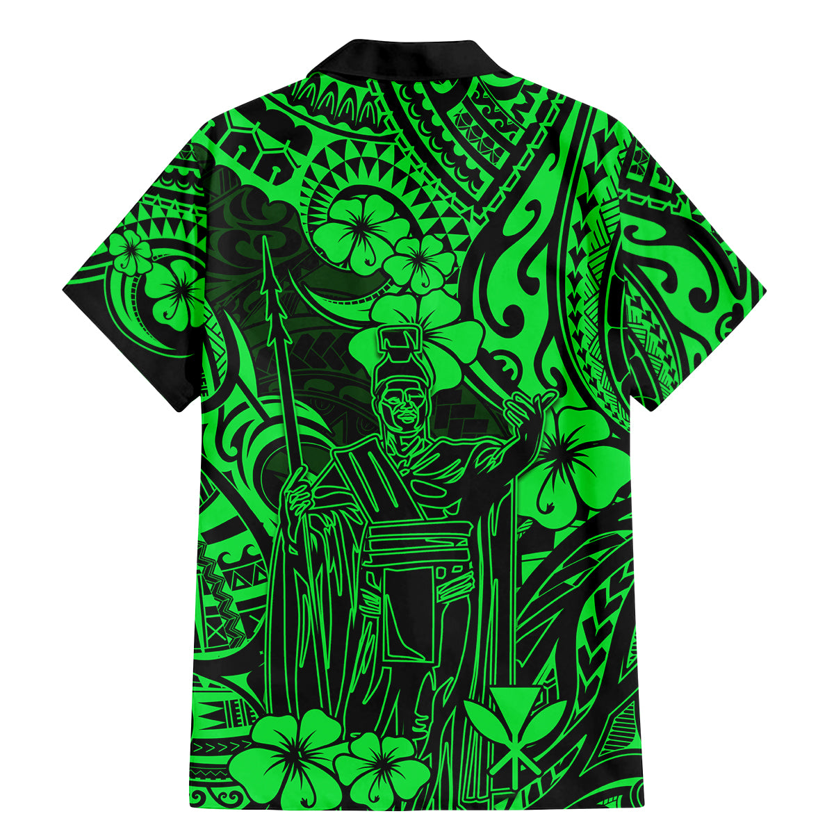 Hawaii King Kamehameha Family Matching Mermaid Dress and Hawaiian Shirt Polynesian Pattern Green Version LT01 - Polynesian Pride