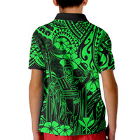 Hawaii King Kamehameha Kid Polo Shirt Polynesian Pattern Green Version LT01 - Polynesian Pride