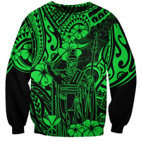 Hawaii King Kamehameha Sweatshirt Polynesian Pattern Green Version LT01 Unisex Green - Polynesian Pride