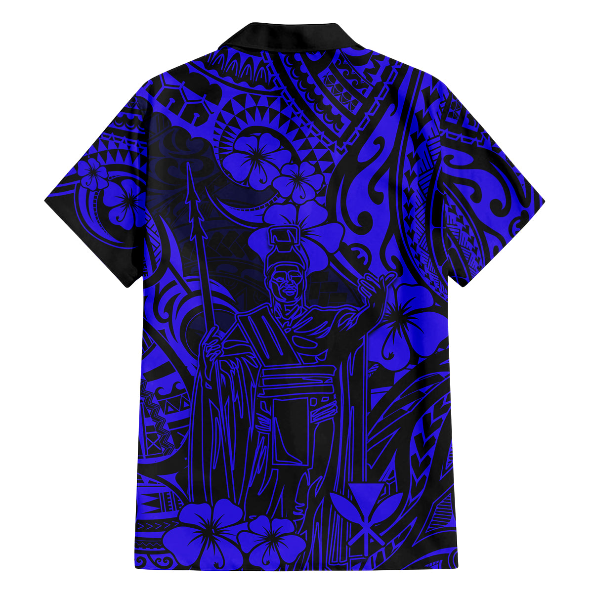 Hawaii King Kamehameha Family Matching Puletasi Dress and Hawaiian Shirt Polynesian Pattern Navy Blue Version LT01 - Polynesian Pride