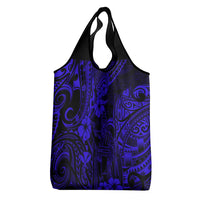 Hawaii King Kamehameha Grocery Bag Polynesian Pattern Navy Blue Version