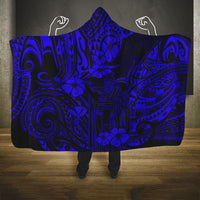 Hawaii King Kamehameha Hooded Blanket Polynesian Pattern Navy Blue Version LT01 One Size Blue - Polynesian Pride