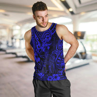 Hawaii King Kamehameha Men Tank Top Polynesian Pattern Navy Blue Version LT01 - Polynesian Pride