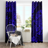 Hawaii King Kamehameha Window Curtain Polynesian Pattern Navy Blue Version LT01 - Polynesian Pride