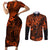 Hawaii King Kamehameha Couples Matching Short Sleeve Bodycon Dress and Long Sleeve Button Shirts Polynesian Pattern Orange Version LT01 Orange - Polynesian Pride