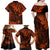 Hawaii King Kamehameha Family Matching Off Shoulder Maxi Dress and Hawaiian Shirt Polynesian Pattern Orange Version LT01 - Polynesian Pride