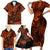 Hawaii King Kamehameha Family Matching Short Sleeve Bodycon Dress and Hawaiian Shirt Polynesian Pattern Orange Version LT01 - Polynesian Pride