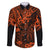 Hawaii King Kamehameha Family Matching Summer Maxi Dress and Hawaiian Shirt Polynesian Pattern Orange Version LT01 Dad's Shirt - Long Sleeve Orange - Polynesian Pride