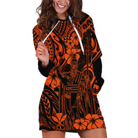 Hawaii King Kamehameha Hoodie Dress Polynesian Pattern Orange Version LT01 Orange - Polynesian Pride