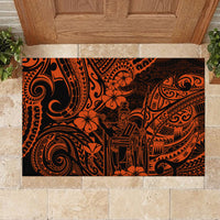 Hawaii King Kamehameha Rubber Doormat Polynesian Pattern Orange Version LT01 - Polynesian Pride