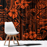 Hawaii King Kamehameha Window Curtain Polynesian Pattern Orange Version LT01 - Polynesian Pride