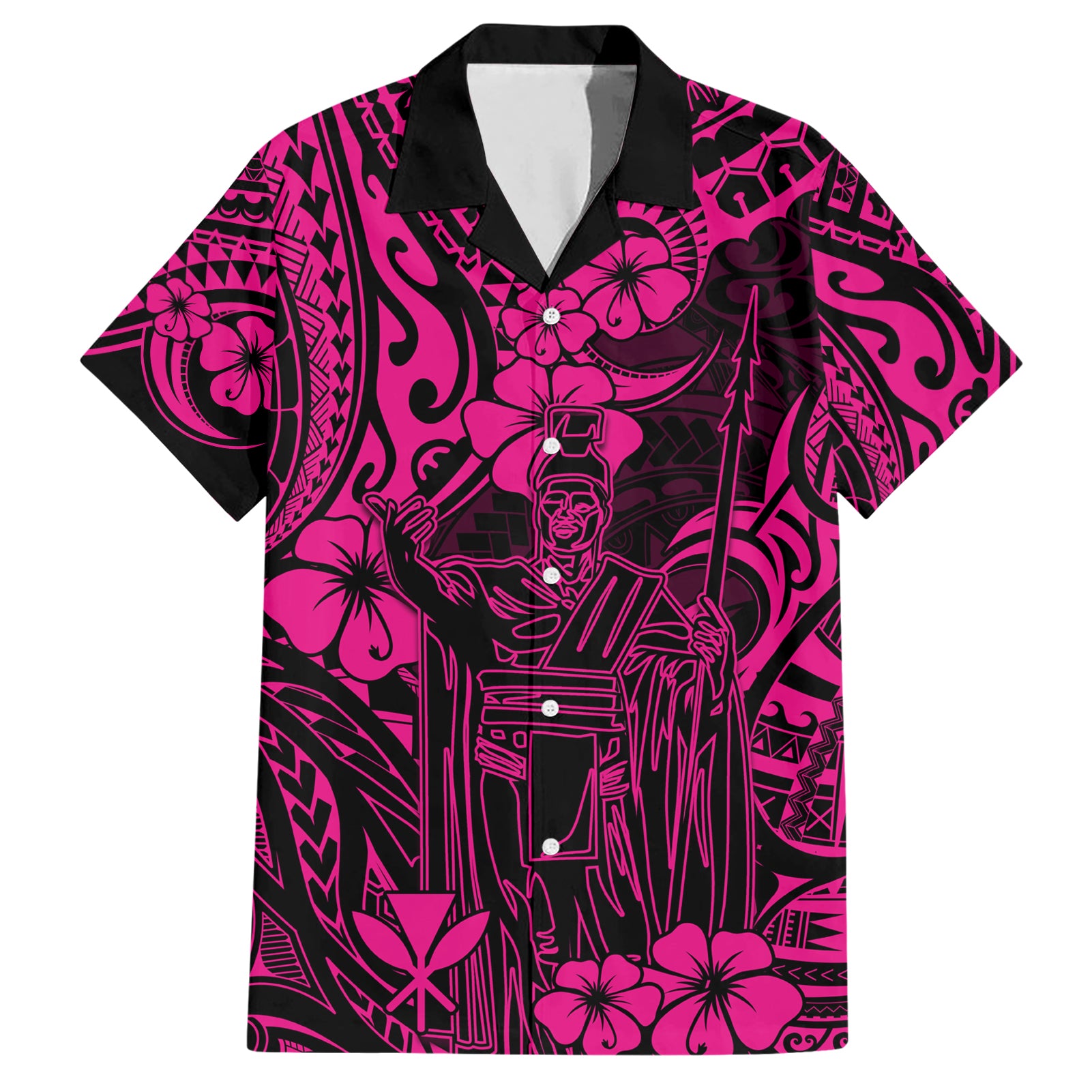 Hawaii King Kamehameha Hawaiian Shirt Polynesian Pattern Pink Version LT01 Pink - Polynesian Pride