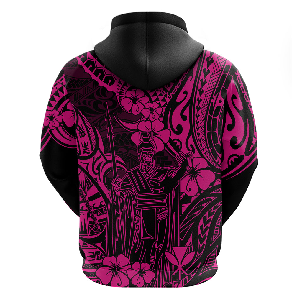Hawaii King Kamehameha Hoodie Polynesian Pattern Pink Version LT01 - Polynesian Pride